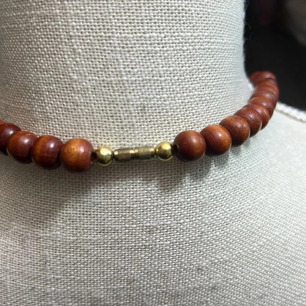Vintage purple & Beige Beaded & Tribal Animal Statement Necklace